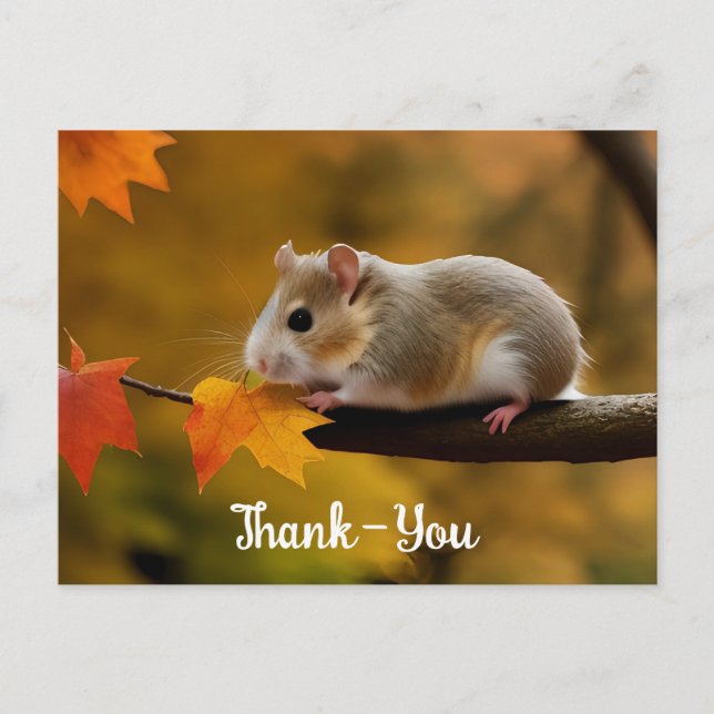 Cute Hamster Thank-You Postcard (Front)