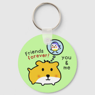 cute hamster timmy and friends key ring