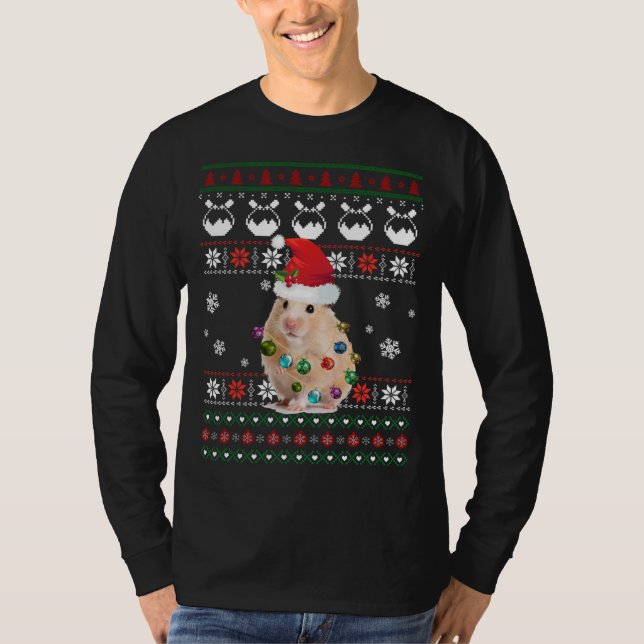 Cute Hamster Ugly Sweater Christmas Light Pajama G (Front)