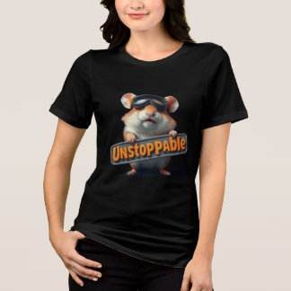 Cute Hamster “Unstoppable” – Kawaii Motivation Tri-Blend Shirt