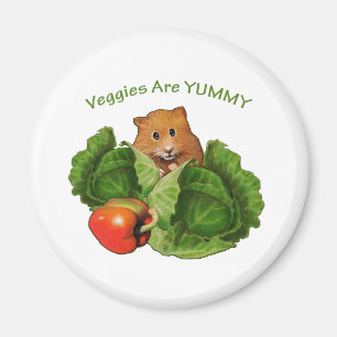 Cute Hamster: Veggies Are Yummy: Health, Nutrition Magnet