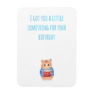 Cute hamster with cake magnet birthday gift