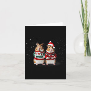 Cute Hamsters On A Snowy Picture Day In Christmas  Card