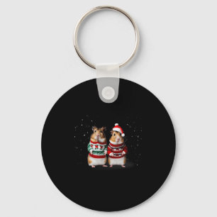 Cute Hamsters On A Snowy Picture Day In Christmas Key Ring