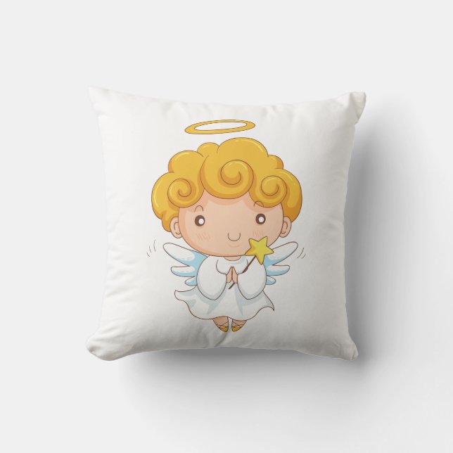 Cute Hand drawn Angel boy Cushion (Front)