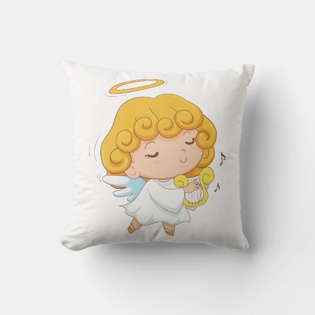 Cute Hand drawn Angel girl Cushion (Front)
