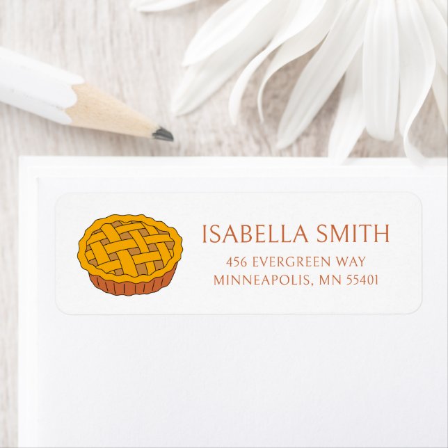 Cute Hand-Drawn Apple Pie Return Address (Insitu)