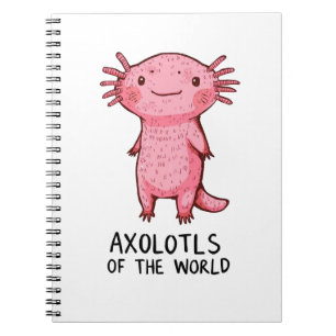 Cute Hand-Drawn Axolotl Cartoon Notebook
