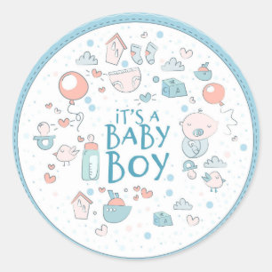 Cute Hand Drawn  Baby Items Classic Round Sticker