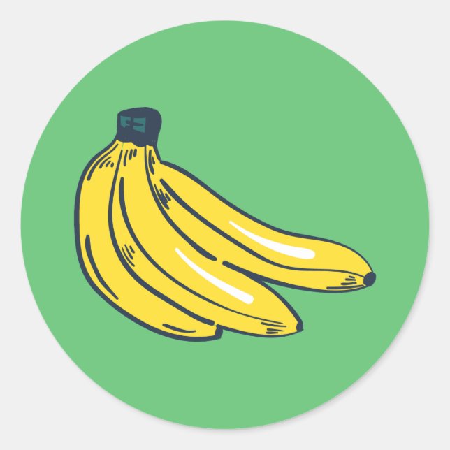 Cute Hand-drawn Banana Classic Round Sticker (Front)