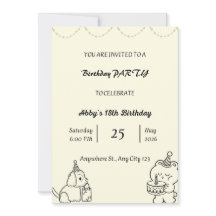 Cute Hand-Drawn Birthday Party Invitation Card