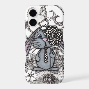 Cute Hand-Drawn Bunny Rabbit Zen Doodle Phone Case