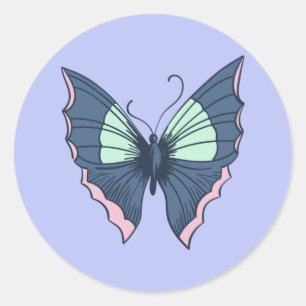 Cute Hand-drawn Butterfly Classic Round Sticker