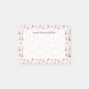Cute Hand Drawn Cactus Pattern Post-it Notes