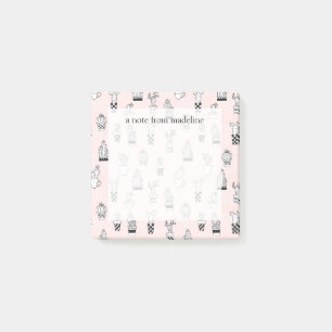 Cute Hand Drawn Cactus Pattern Post-it Notes
