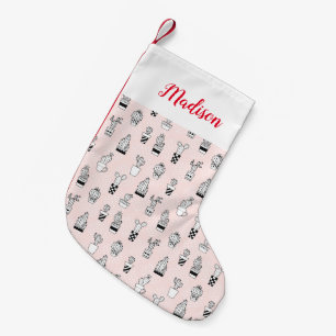 Cute Hand Drawn Cactus Pattern Small Christmas Stocking