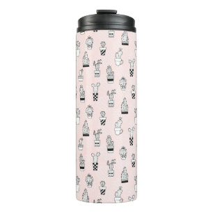 Cute Hand Drawn Cactus Pattern Thermal Tumbler
