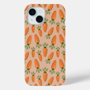 Cute Hand-drawn Carrots Seamless Pattern iPhone 15 Case