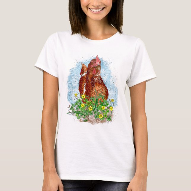 Cute Hand drawn Chicken  T-Shirt (Front)