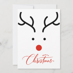 Cute hand drawn Christmas reindeer Holiday Card
