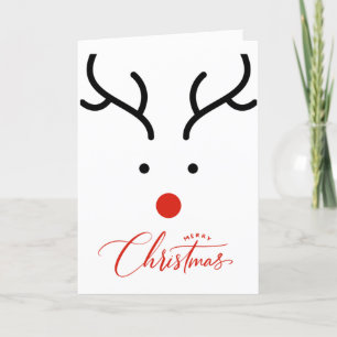 Cute hand drawn Christmas reindeer Holiday Card