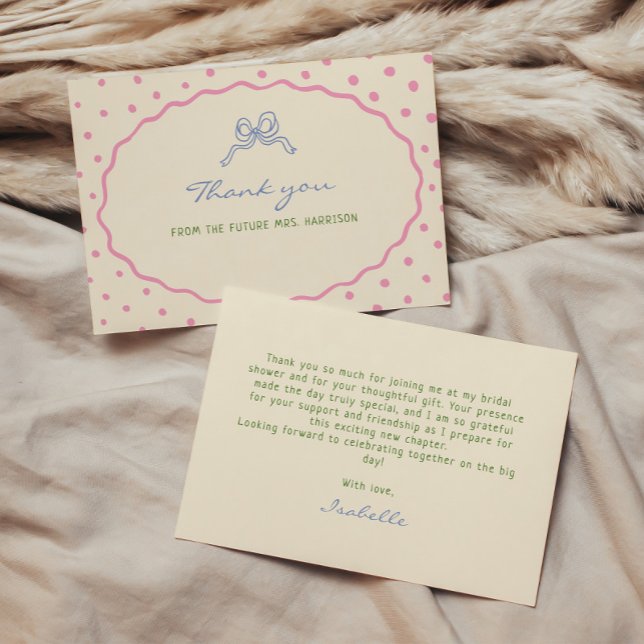 Cute Hand Drawn Colourful Bridal Shower Thank You Card (Creator Uploaded)