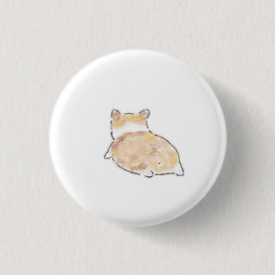 Cute Hand-Drawn Corgi Butt Back View Illustration 3 Cm Round Badge