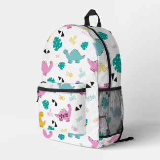 Cute Hand-drawn Dinosaur Pattern Personalised Printed Backpack