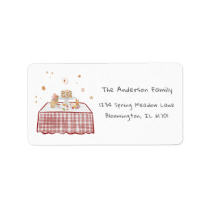 Cute Hand Drawn Easter Brunch Return Address Label