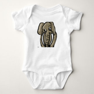Cute Hand-Drawn Elephant Illustration Baby Bodysuit