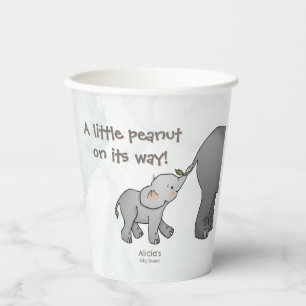 Cute Hand Drawn Elephant Little Peanut on its way Paper Cups