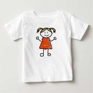 Cute Hand-Drawn Girl Baby T-Shirt