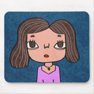 Cute Hand-Drawn Girl Illustration Unique Character Mouse Mat