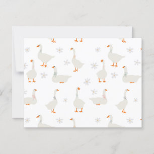 Cute Hand Drawn Goose & Daisies Postcard