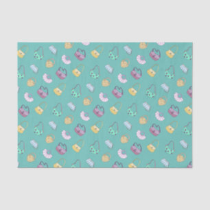 Cute Hand Drawn Handbags Doodles Pattern Teal Tissue Paper