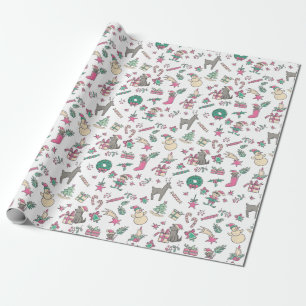 Cute Hand Drawn Holiday Doodles Christmas  Wrapping Paper