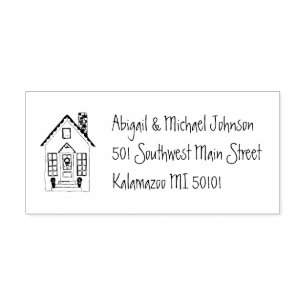 Cute Hand-Drawn House Name & Address Stamp