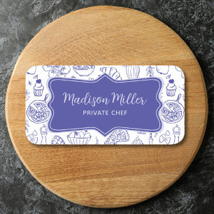Cute Hand Drawn Italian Food Customised Name Tag