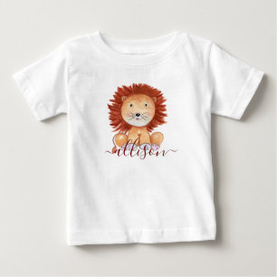 Cute hand drawn lion personalised kids  baby T-Shirt
