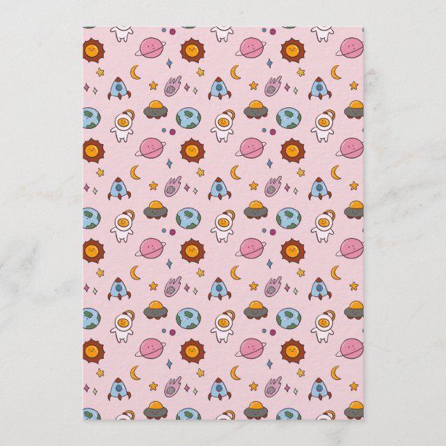 Cute Hand-drawn Little Planet Invitation (Front)