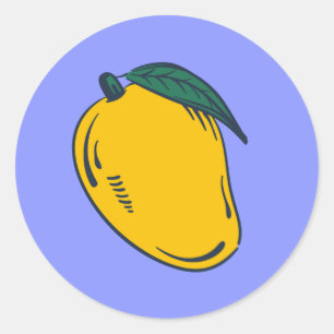 Cute Hand-drawn Mango Fruit Classic Round Sticker