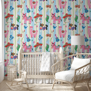 Cute Hand Drawn Mexican Fiesta Whimsical Animals Wallpaper