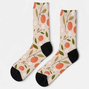 Cute Hand-drawn Orange Blossom Seamless Pattern Socks