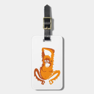 Cute hand drawn - ORANGUTAN - Endangered animal Luggage Tag