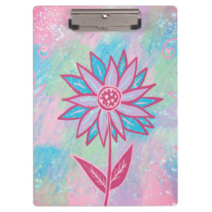 Cute Hand-drawn Pastel Flower Clipboard