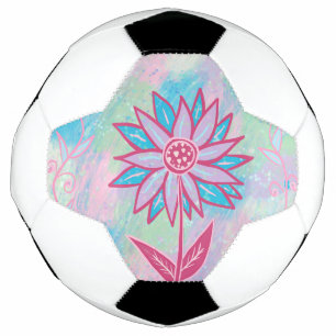 Cute Hand-drawn Pastel Flower Football