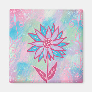Cute Hand-drawn Pastel Flower Magnet