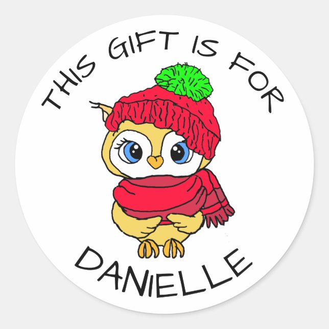 Cute Hand Drawn Penguin Christmas Gift Tag (Front)