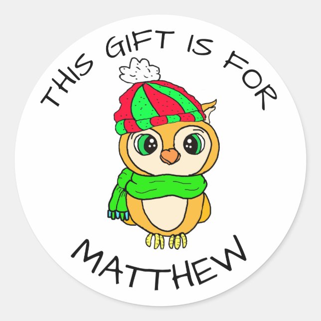 Cute Hand Drawn Penguin Christmas Gift Tag (Front)