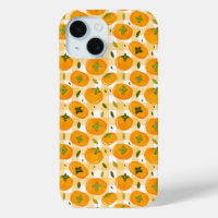 Cute Hand-Drawn Persimmons Seamless Pattern